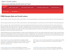 Tablet Screenshot of debt-n-credit-letters.com